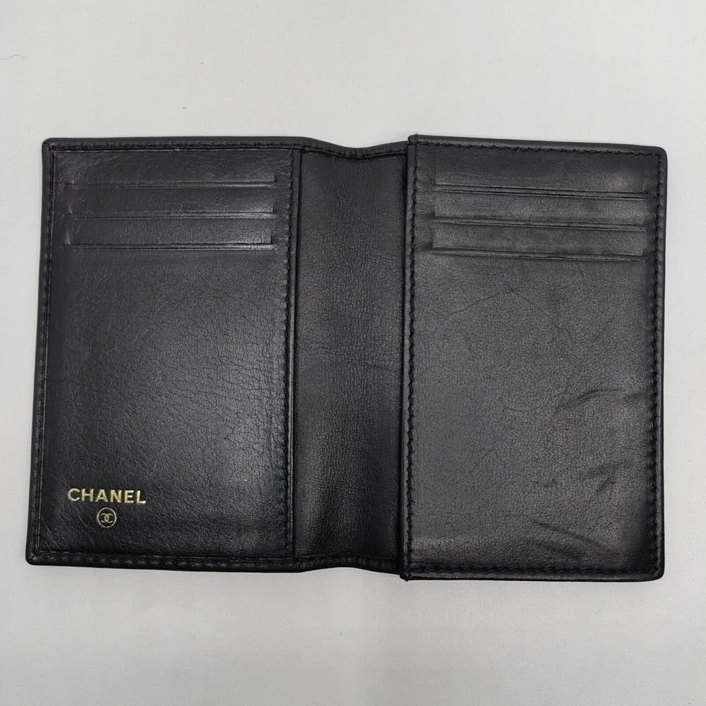 Chanel Card Case Black Leather